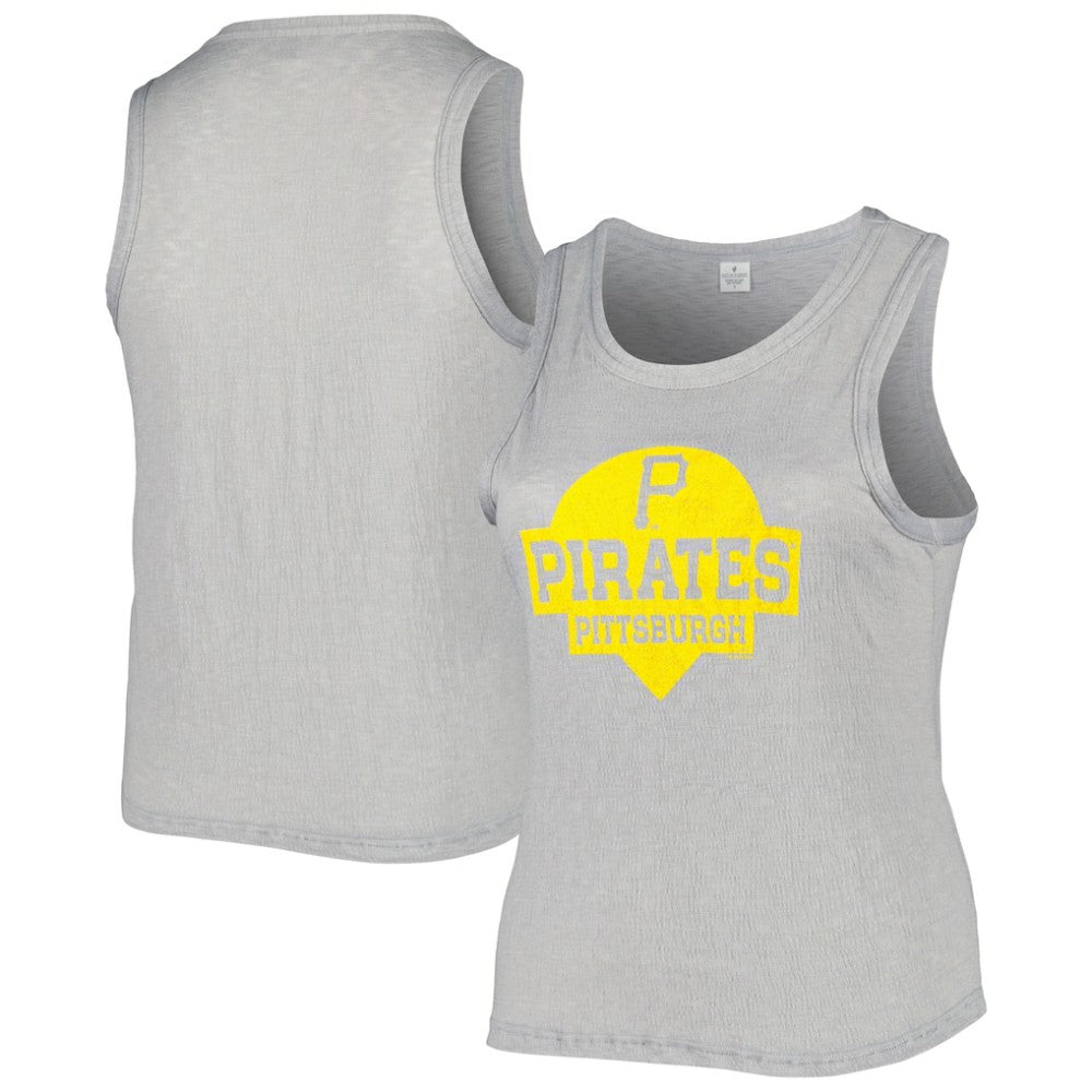 Pittsburgh Pirates Soft as a Grape Women's Plus Size High Neck Tri-Blend Tank Top Lifestyle