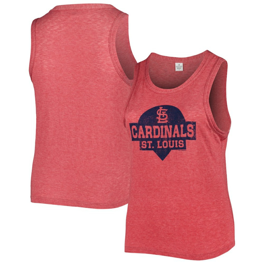 St. Louis Cardinals Soft as a Grape Women's Plus Size High Neck Tri-Blend Tank Top for sale