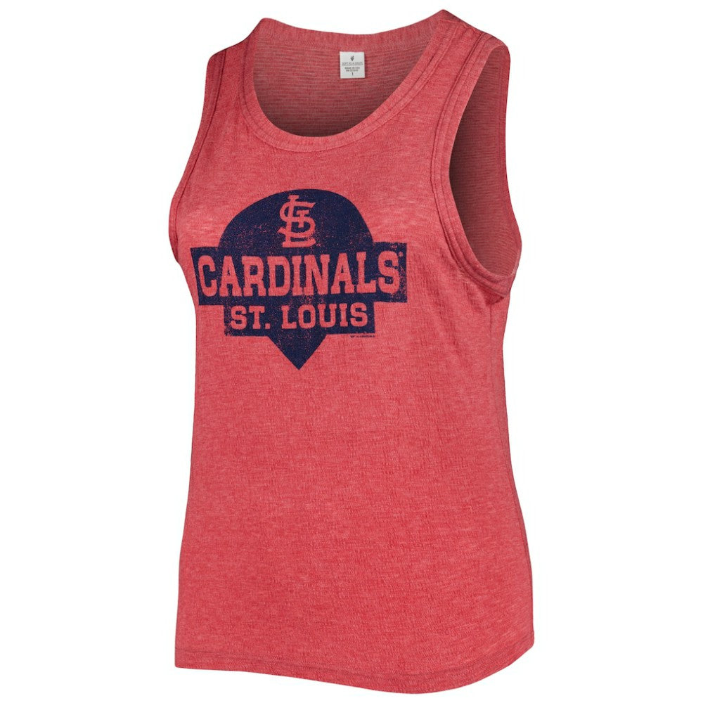 St. Louis Cardinals Soft as a Grape Women's Plus Size High Neck Tri-Blend Tank Top for sale