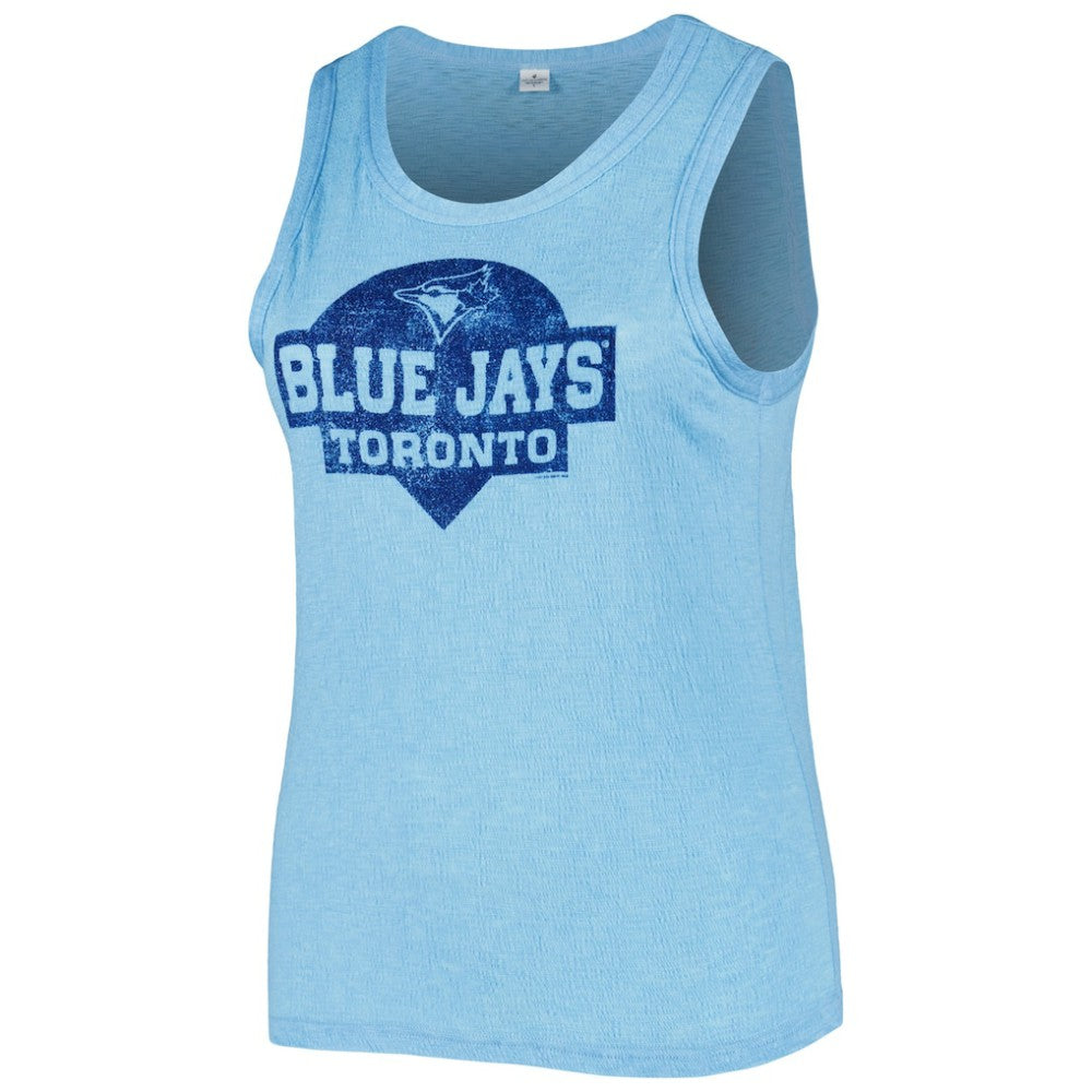 Toronto Blue Jays Soft as a Grape Women's Plus Size High Neck Tri-Blend Tank Top Sale