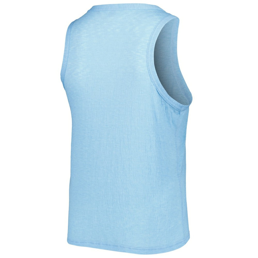 Texas Rangers Soft as a Grape Women's Plus Size High Neck Tri-Blend Tank Top for sale