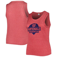 Washington Nationals Soft as a Grape Women's Plus Size High Neck Tri-Blend Tank Top Sale