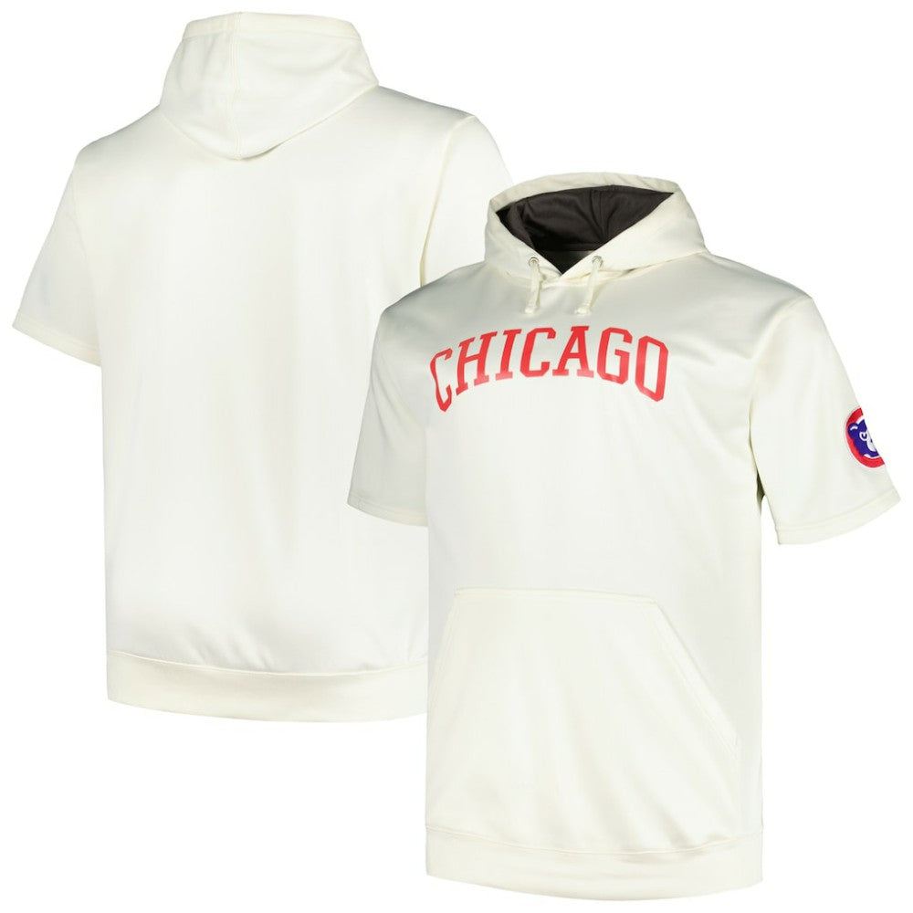 Chicago Cubs Profile Big & Tall Contrast Short Sleeve Pullover Hoodie On Sale