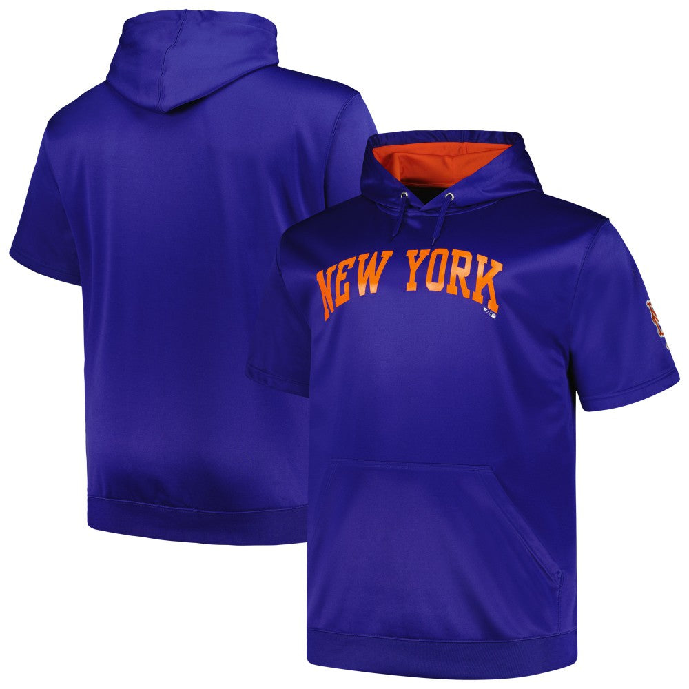 New York Mets Profile Big & Tall Contrast Short Sleeve Pullover Hoodie On Sale