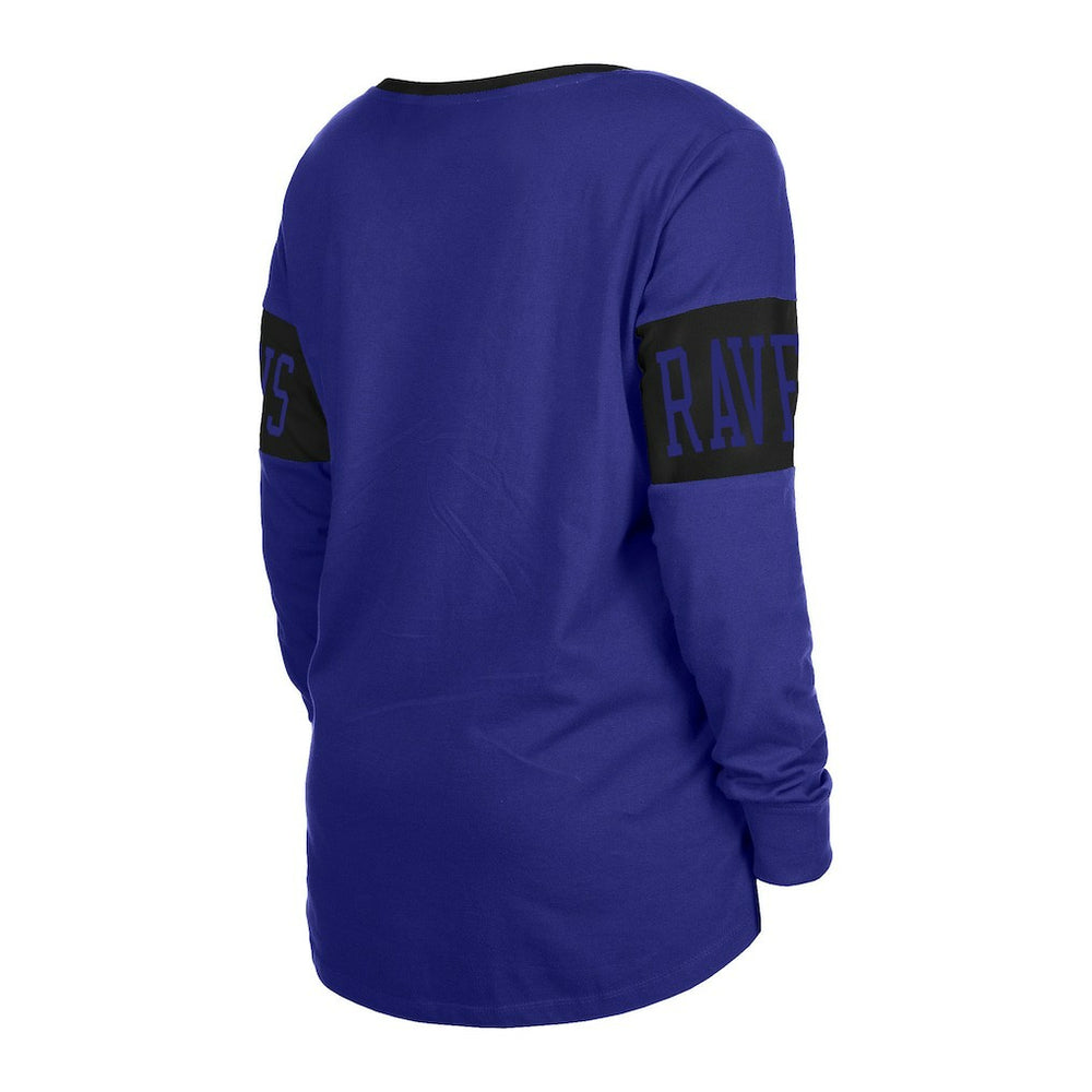 Baltimore Ravens New Era Women's Lace-Up Notch Neck Long Sleeve T-Shirt Black - NFL