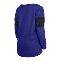 Baltimore Ravens New Era Women's Lace-Up Notch Neck Long Sleeve T-Shirt Black - NFL