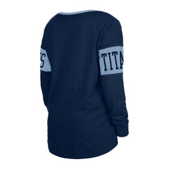 Tennessee Titans New Era Women's Lace-Up Notch Neck Long Sleeve T-Shirt Navy - NFL