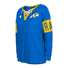 Los Angeles Rams New Era Women's Lace-Up Notch Neck Long Sleeve T-Shirt Royal - NFL