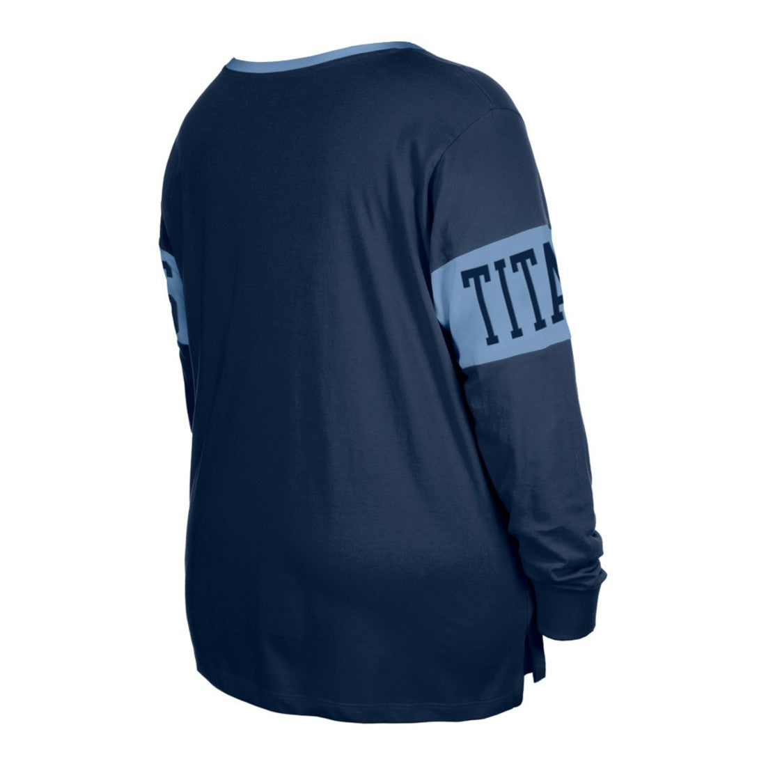 Tennessee Titans New Era Women's Plus Size Lace-Up Notch Neck Long Sleeve T-Shirt Navy - NFL
