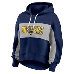 Milwaukee Brewers Fanatics Women's Filled Stat Sheet Pullover Hoodie Clearance