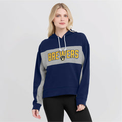 Milwaukee Brewers Fanatics Women's Filled Stat Sheet Pullover Hoodie Clearance