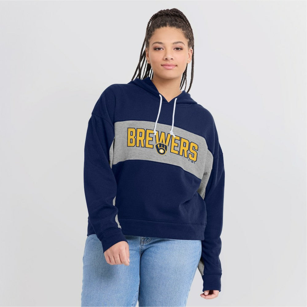 Milwaukee Brewers Fanatics Women's Filled Stat Sheet Pullover Hoodie Clearance