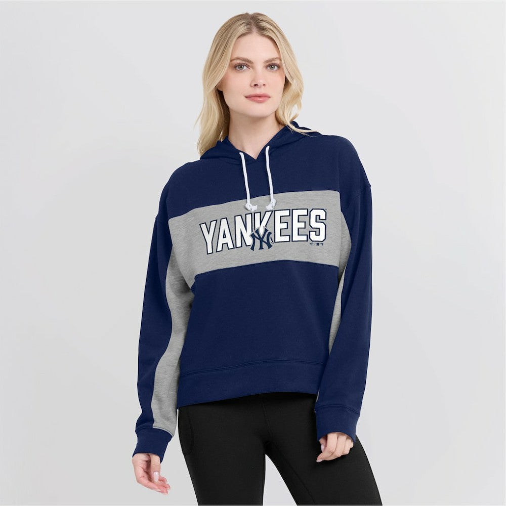 New York Yankees Fanatics Women's Filled Stat Sheet Pullover Hoodie On Sale