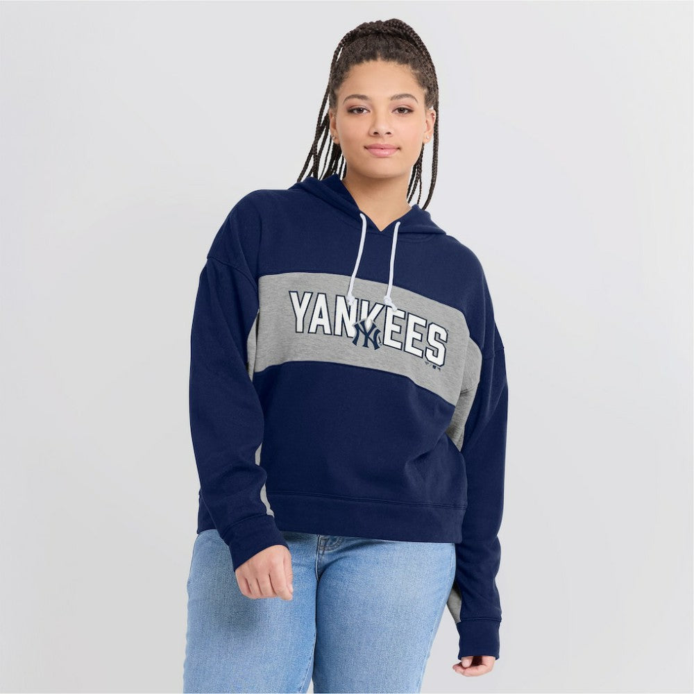 New York Yankees Fanatics Women's Filled Stat Sheet Pullover Hoodie On Sale