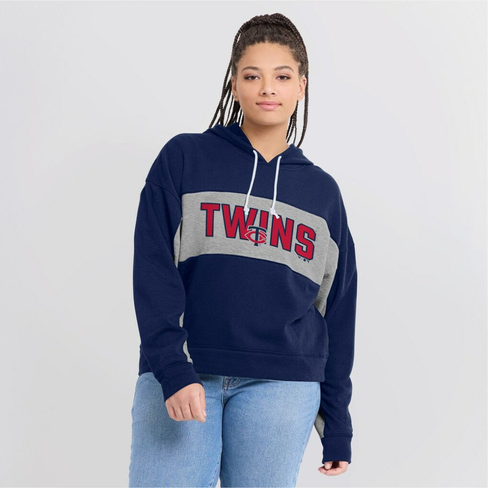 Minnesota Twins Fanatics Women's Filled Stat Sheet Pullover Hoodie Clearance
