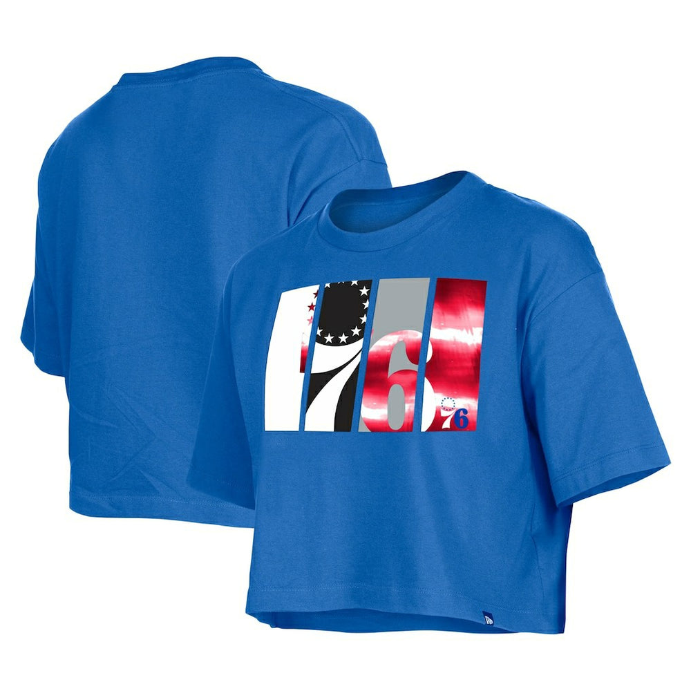 New Era - Philadelphia 76ers Women's Cropped T-Shirt - Royal