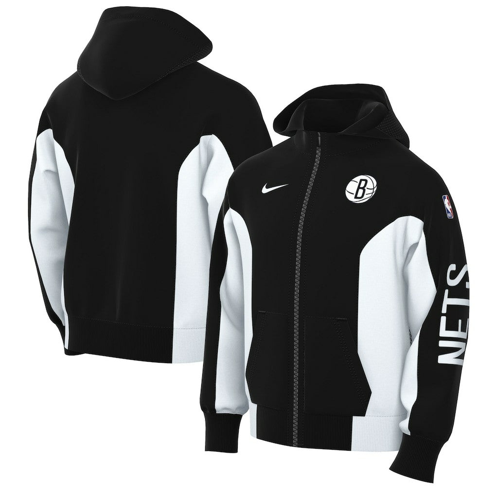 Nike - Brooklyn Nets 2023/24 Authentic Showtime Full-Zip Hoodie - Black
