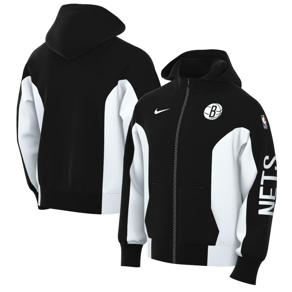 Nike - Brooklyn Nets 2023/24 Authentic Showtime Full-Zip Hoodie - Black