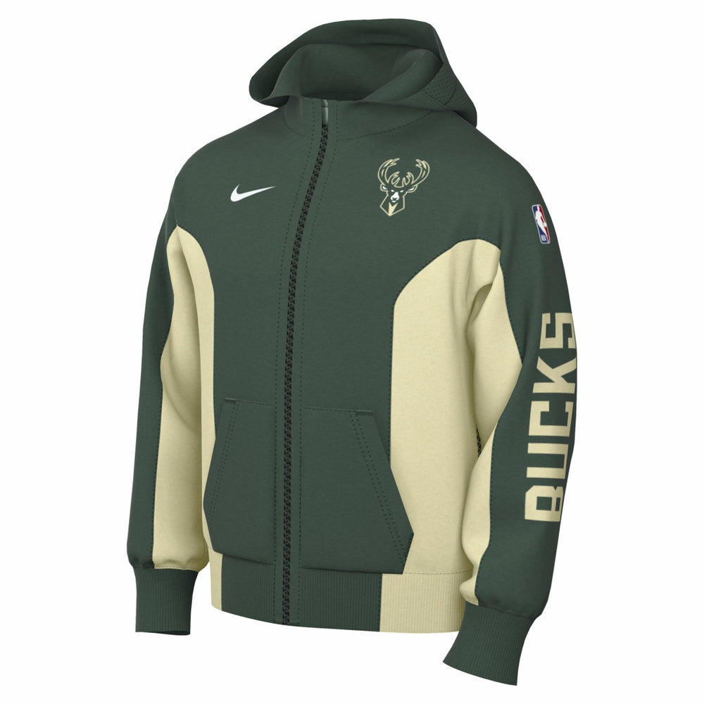Nike - Milwaukee Bucks 2023/24 Authentic Showtime Full-Zip Hoodie - Hunter Green