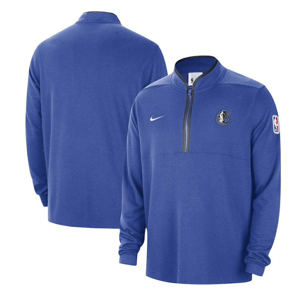 Nike - Dallas Mavericks Authentic Performance Half-Zip Jacket - Blue