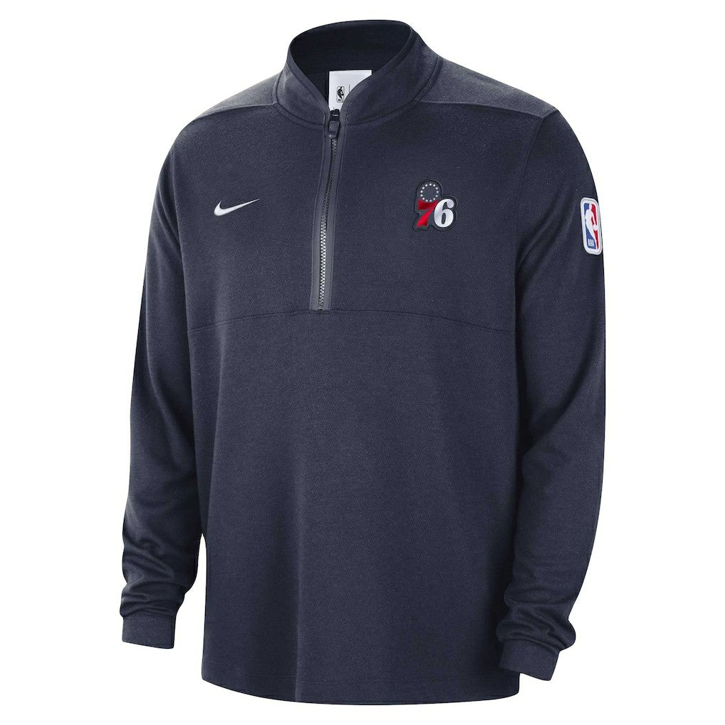 Nike - Philadelphia 76ers Authentic Performance Half-Zip Jacket - Navy