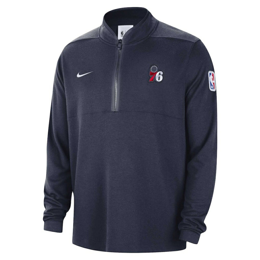 Nike - Philadelphia 76ers Authentic Performance Half-Zip Jacket - Navy