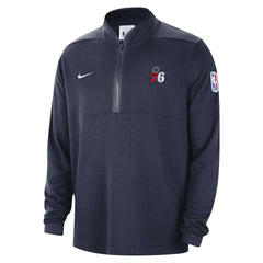 Nike - Philadelphia 76ers Authentic Performance Half-Zip Jacket - Navy