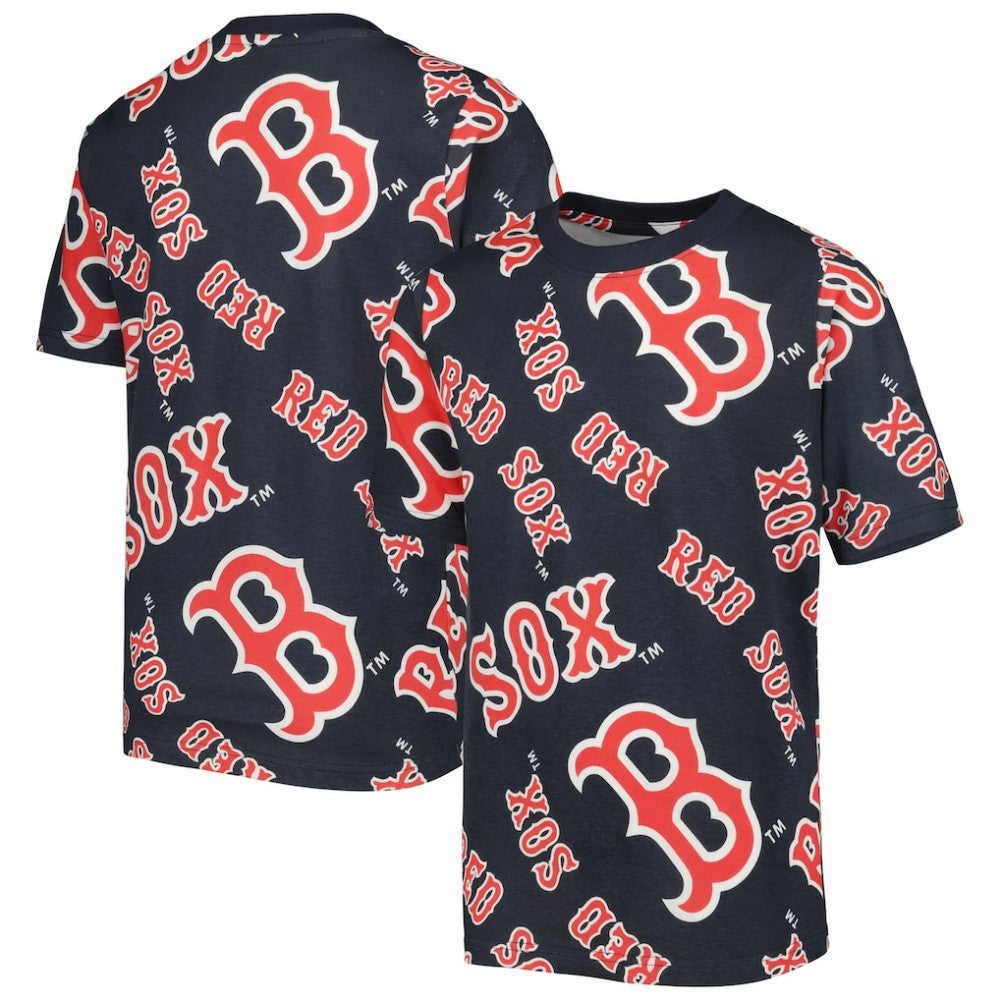 Boston Red Sox Stitches Youth Allover Team T-Shirt Lifestyle