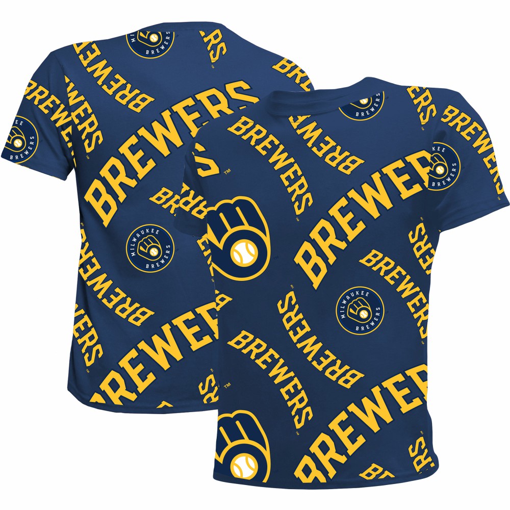 Milwaukee Brewers Stitches Youth Allover Team T-Shirt for sale
