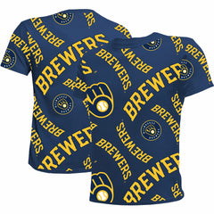 Milwaukee Brewers Stitches Youth Allover Team T-Shirt for sale