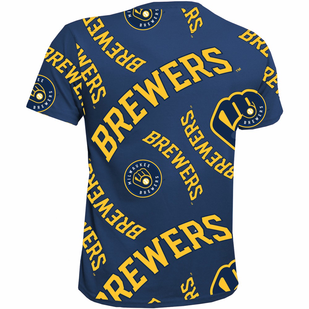 Milwaukee Brewers Stitches Youth Allover Team T-Shirt for sale