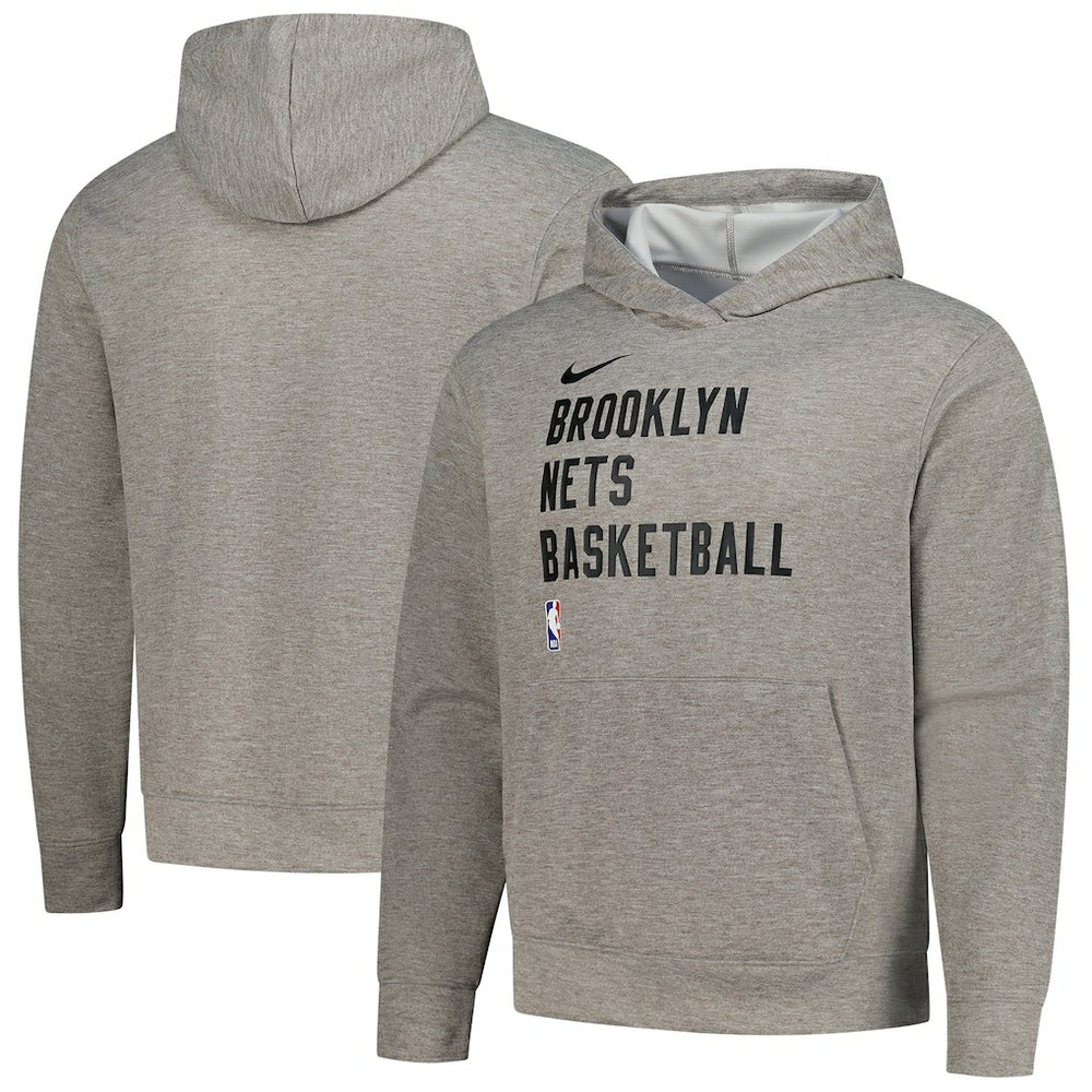 Nike - Brooklyn Nets Unisex 2023/24 Performance Spotlight On-Court Practice Pullover Hoodie - Heather Gray