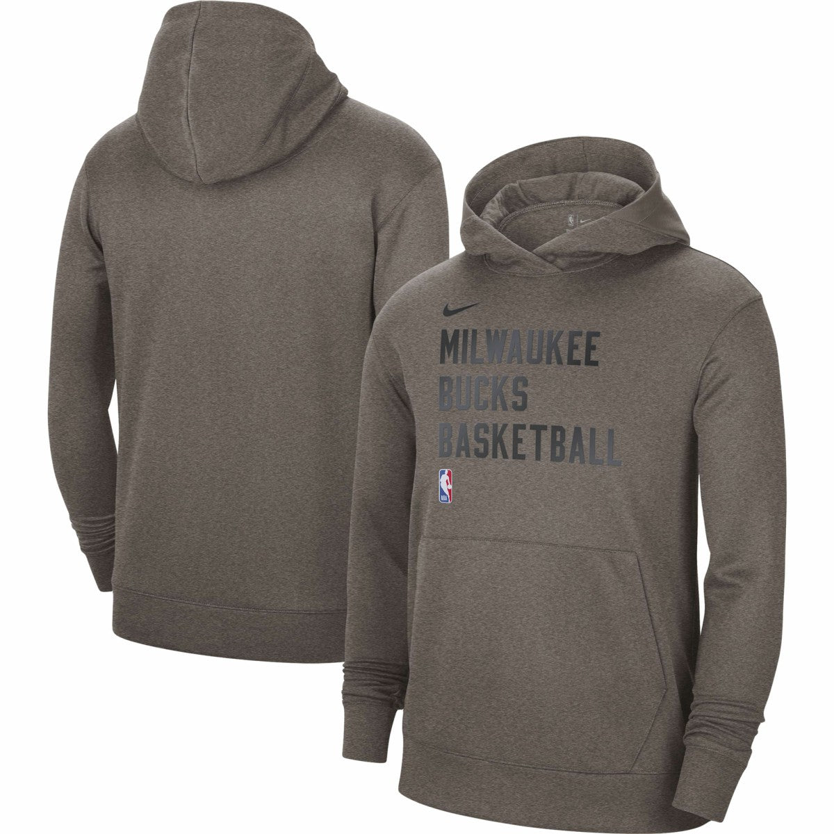 Nike - Milwaukee Bucks Unisex 2023/24 Performance Spotlight On-Court Practice Pullover Hoodie - Olive