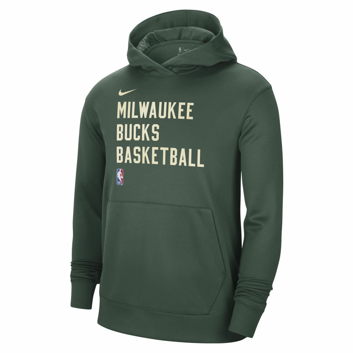 Nike - Milwaukee Bucks Unisex 2023/24 Performance Spotlight On-Court Practice Pullover Hoodie - Hunter Green