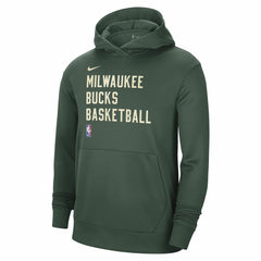Nike - Milwaukee Bucks Unisex 2023/24 Performance Spotlight On-Court Practice Pullover Hoodie - Hunter Green