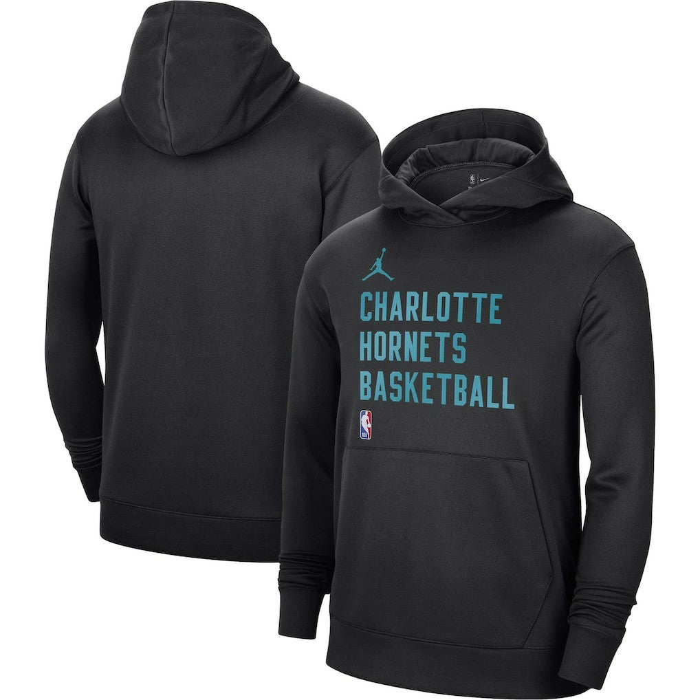 NBA - Charlotte Hornets Jordan Brand Unisex 2023/24 Performance Spotlight On-Court Practice Pullover Hoodie - Black