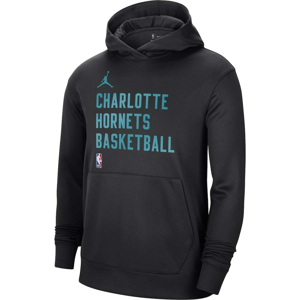 NBA - Charlotte Hornets Jordan Brand Unisex 2023/24 Performance Spotlight On-Court Practice Pullover Hoodie - Black