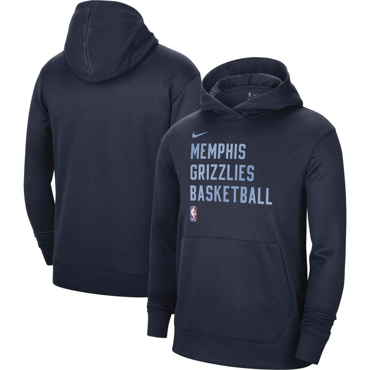 Nike - Memphis Grizzlies Unisex 2023/24 Performance Spotlight On-Court Practice Pullover Hoodie - Navy