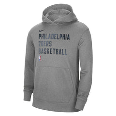 Nike - Philadelphia 76ers Unisex 2023/24 Performance Spotlight On-Court Practice Pullover Hoodie - Heather Gray