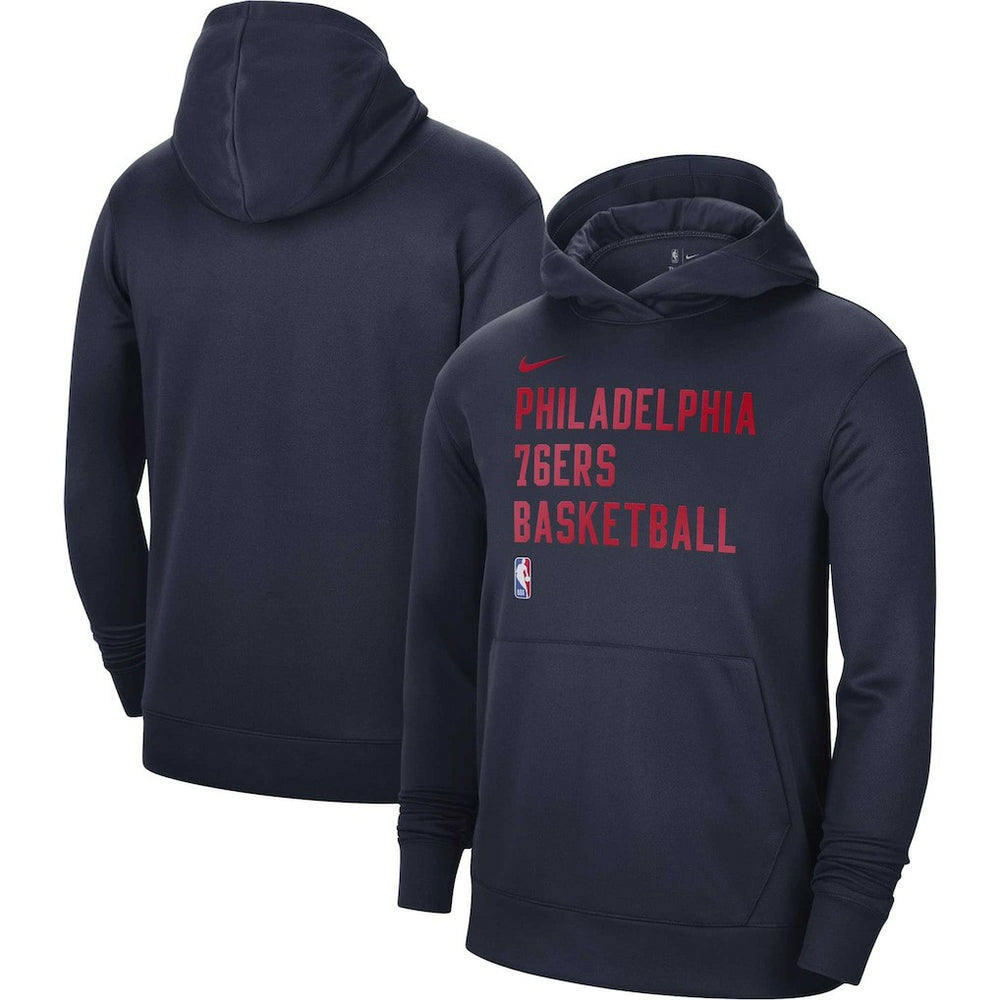 Nike - Philadelphia 76ers Unisex 2023/24 Performance Spotlight On-Court Practice Pullover Hoodie - Navy