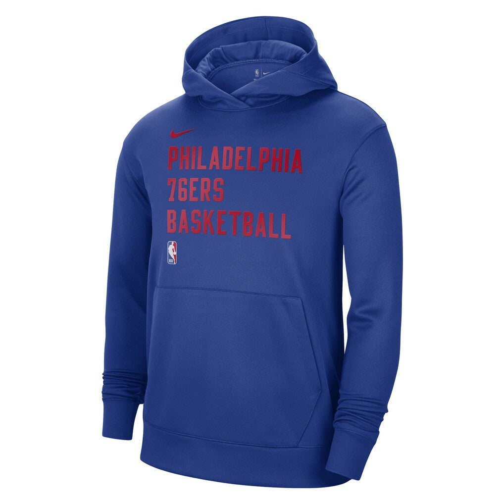 Nike - Philadelphia 76ers Unisex 2023/24 Performance Spotlight On-Court Practice Pullover Hoodie - Royal