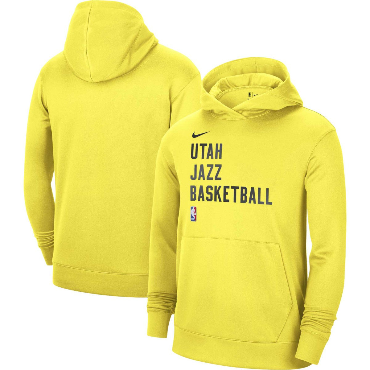 Nike - Utah Jazz Unisex 2023/24 Performance Spotlight On-Court Practice Pullover Hoodie - Yellow