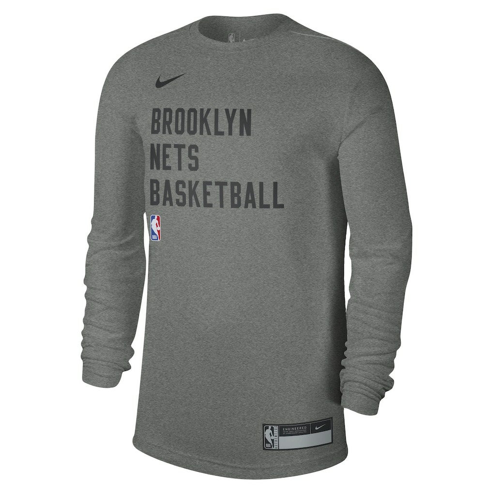 Nike - Brooklyn Nets Unisex 2023/24 Legend On-Court Practice Long Sleeve T-Shirt - Heather Gray