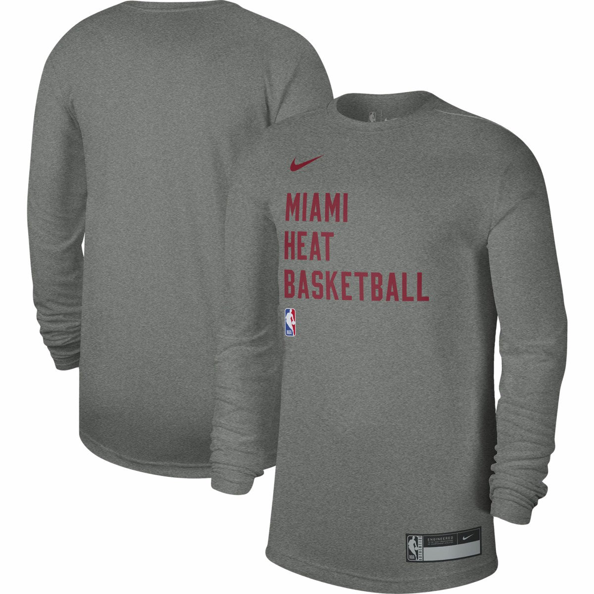 Nike - Miami Heat Unisex 2023/24 Legend On-Court Practice Long Sleeve T-Shirt - Heather Gray
