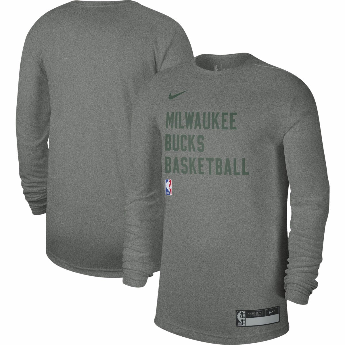 Nike - Milwaukee Bucks Unisex 2023/24 Legend On-Court Practice Long Sleeve T-Shirt - Heather Gray
