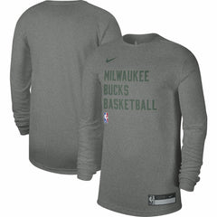 Nike - Milwaukee Bucks Unisex 2023/24 Legend On-Court Practice Long Sleeve T-Shirt - Heather Gray
