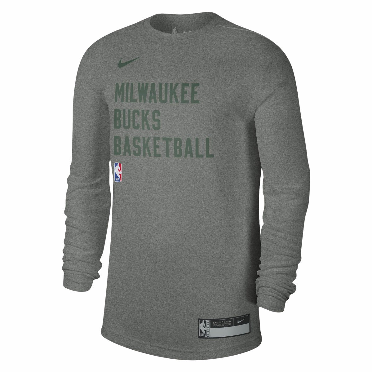 Nike - Milwaukee Bucks Unisex 2023/24 Legend On-Court Practice Long Sleeve T-Shirt - Heather Gray