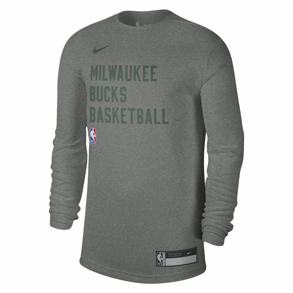Nike - Milwaukee Bucks Unisex 2023/24 Legend On-Court Practice Long Sleeve T-Shirt - Heather Gray