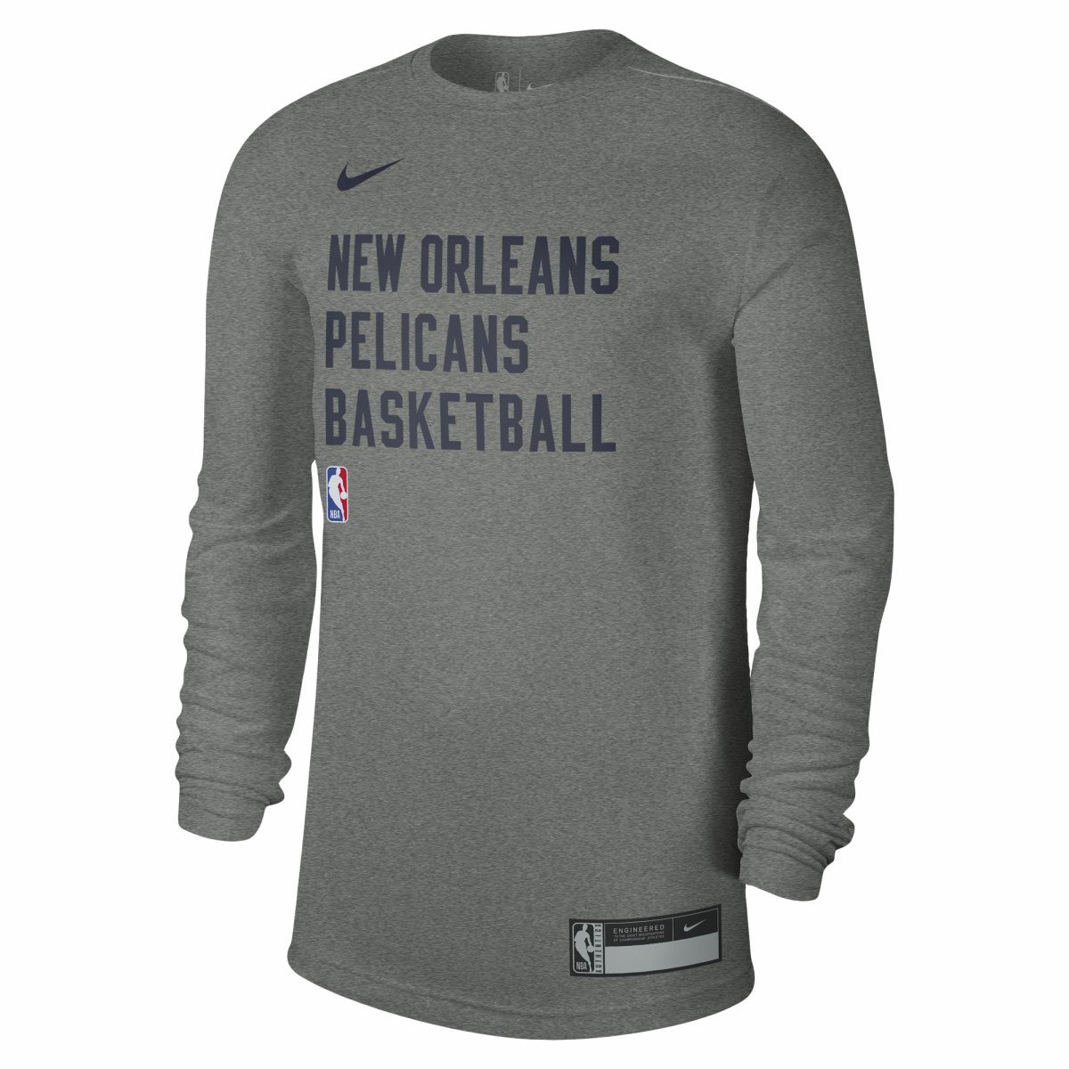 Nike - New Orleans Pelicans Unisex 2023/24 Legend On-Court Practice Long Sleeve T-Shirt - Heather Gray