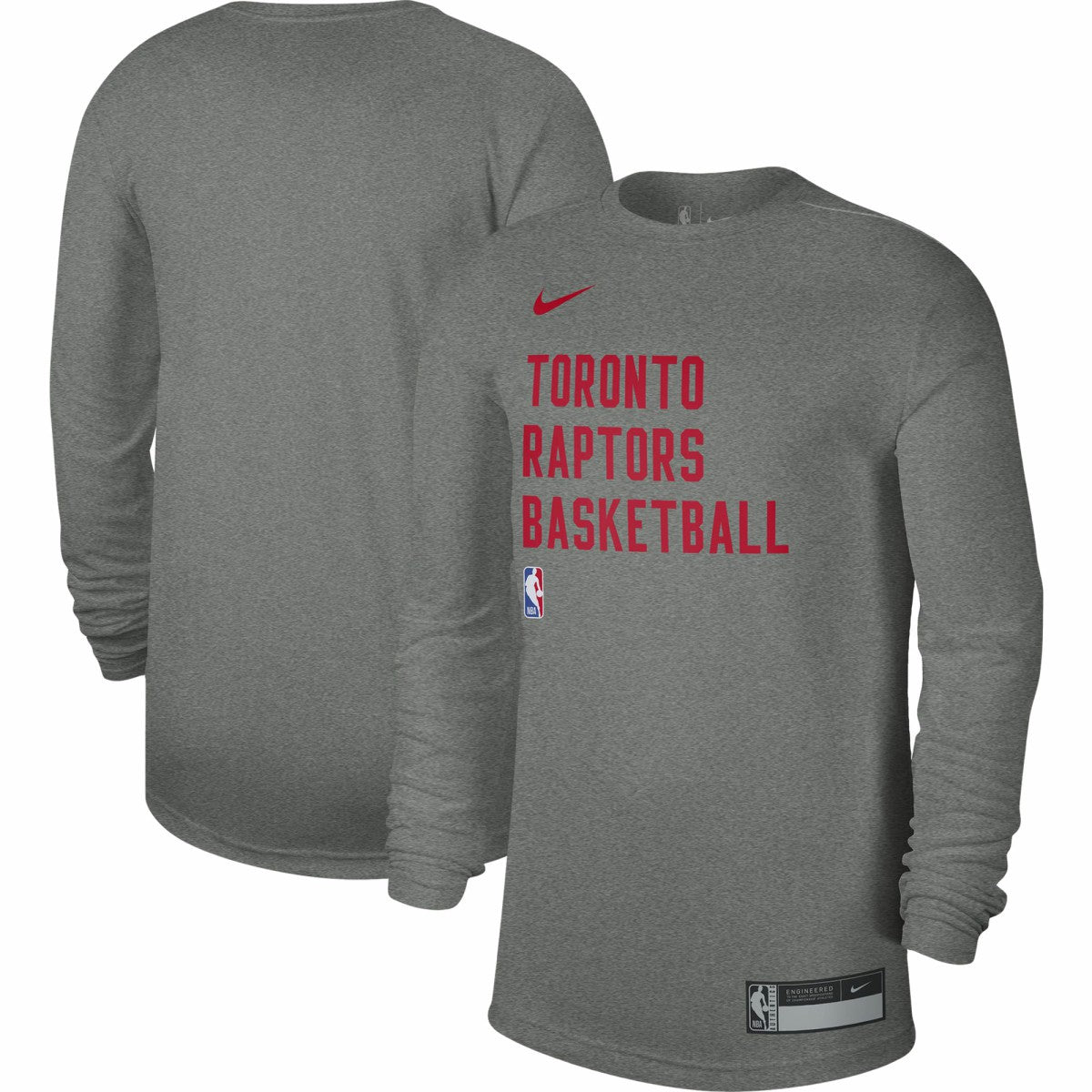 Nike - Toronto Raptors Unisex 2023/24 Legend On-Court Practice Long Sleeve T-Shirt - Heather Gray
